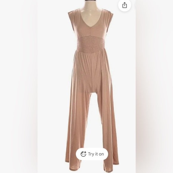 Just Be Sleeveless Jumpsuit in Tan - Picture 9 of 9